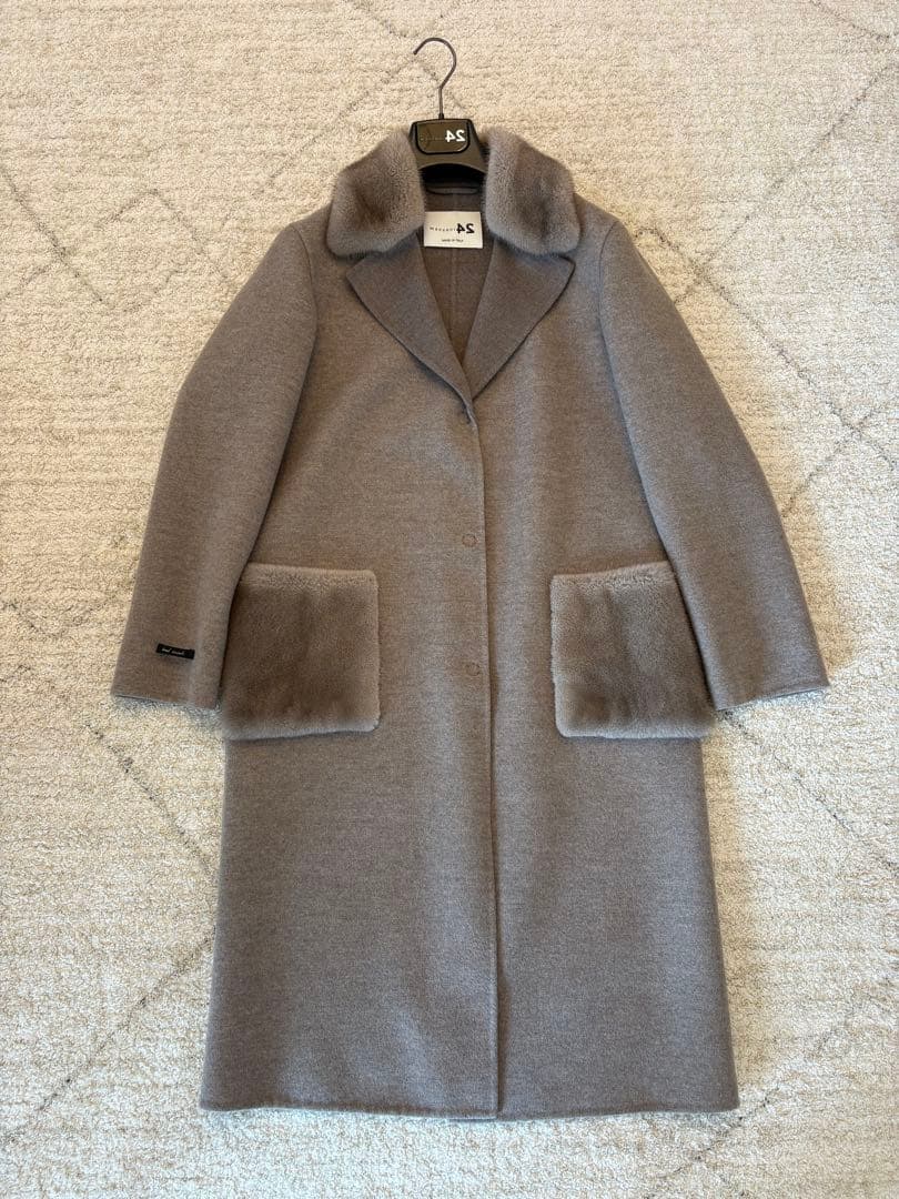 manzoni24 ロロピアーナ ウールリバーコート ミンクファー - メルカリ