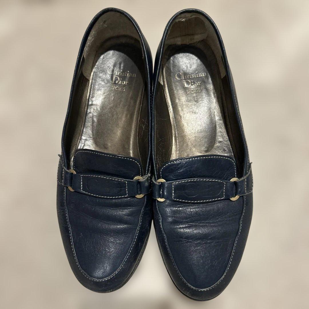 Christian Dior ネイビー ローファー 35 - メルカリ