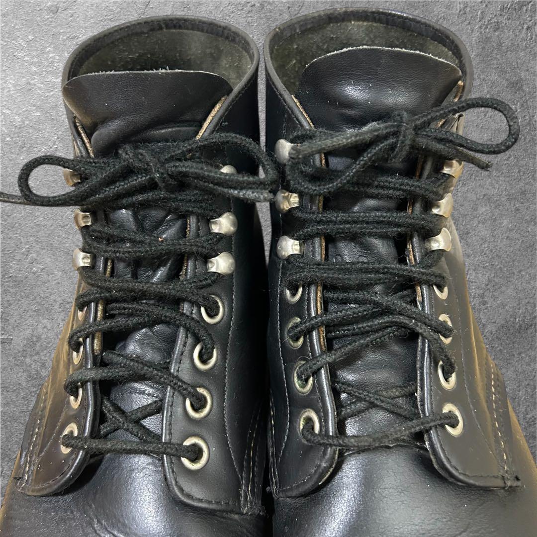 90s 8D 26cm RED WING 8165 刺繍羽タグ ワークブーツ 黒 - メルカリ