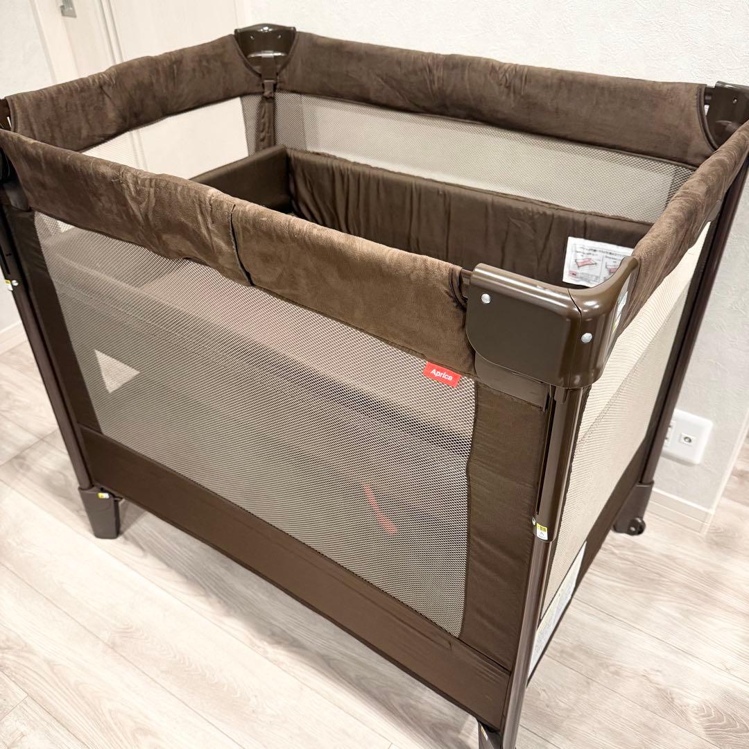 Aprica ココネルエアープラス ベビーベッド ブラウン 9X197CBWJ ココネル エアープラス AB | ベビーカー・チャイルドシートの