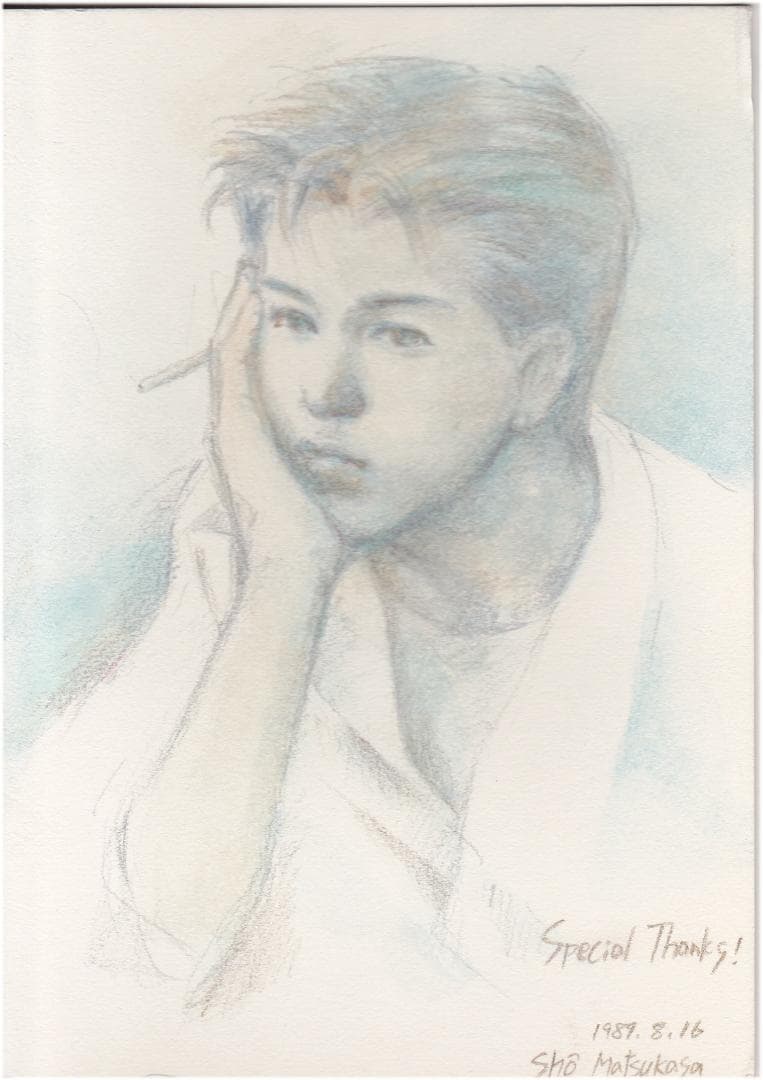 超貴重★今市子　直筆カラーイラストボード「藤井フミヤ（チェッカーズ時代）」 backend=imagemagick;version=1;