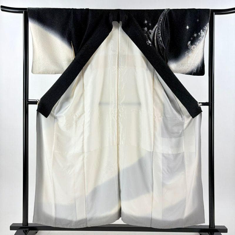 モノトーン キラキララインストーン訪問着 銀通し 白黒 - メルカリ