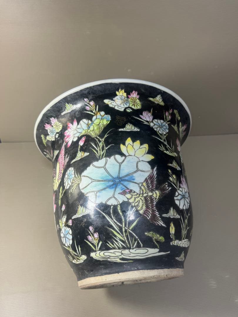 2609 中国骨董 花鳥文 鉢 植木鉢 時代物 - メルカリ