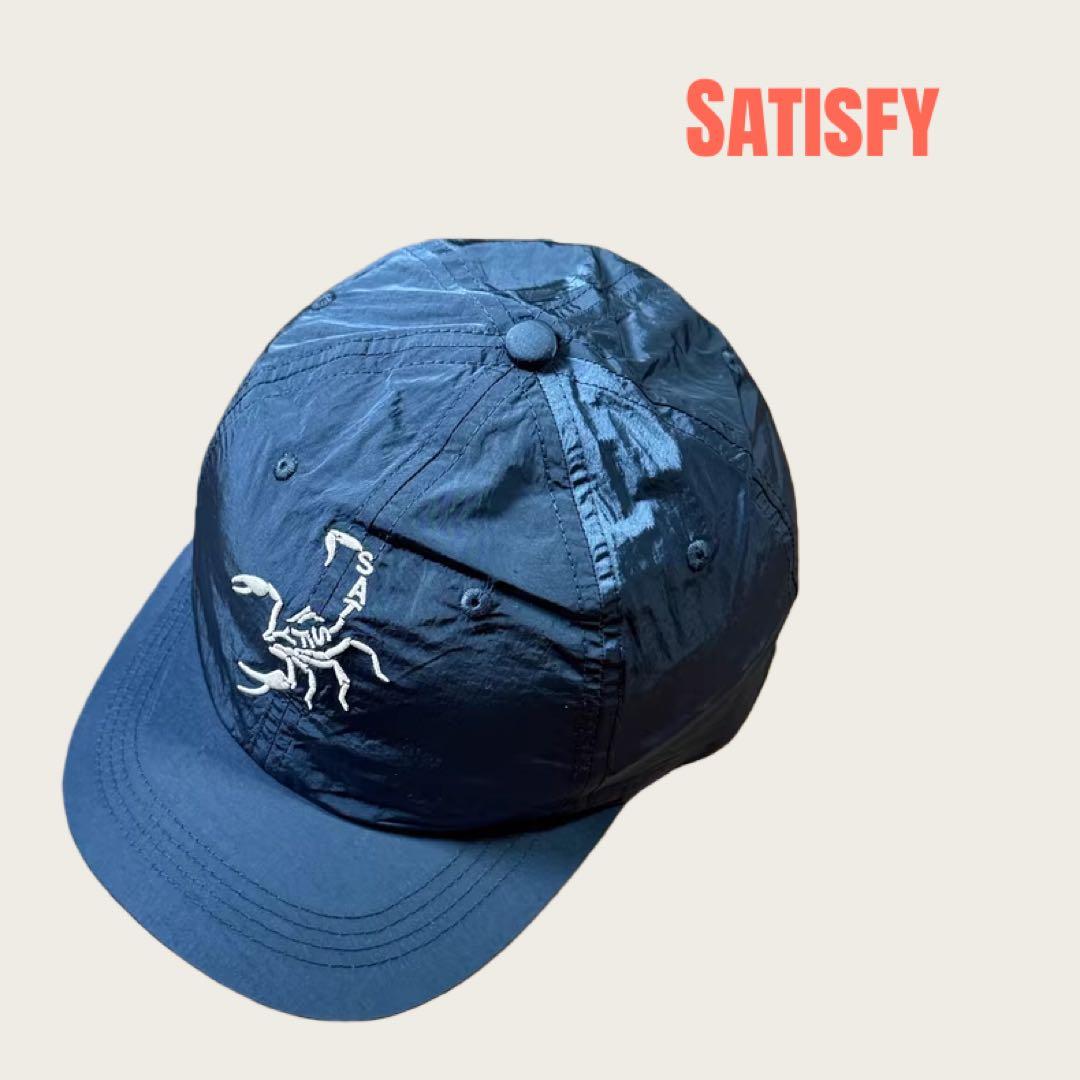 SATISFY サソリ刺繍 ネイビーキャップ - メルカリ