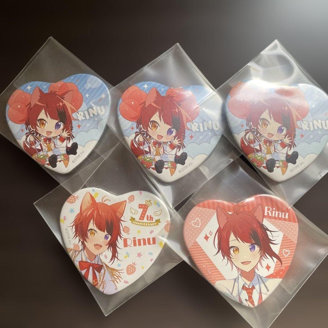 すとぷり 莉犬くん 7th Anniversary ハート型缶バッジ セット - メルカリ