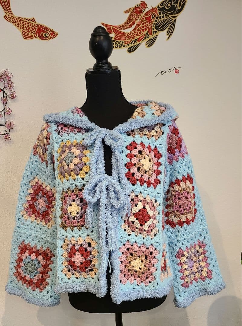 フード付きグラニースクエアカーディガン - メルカリ