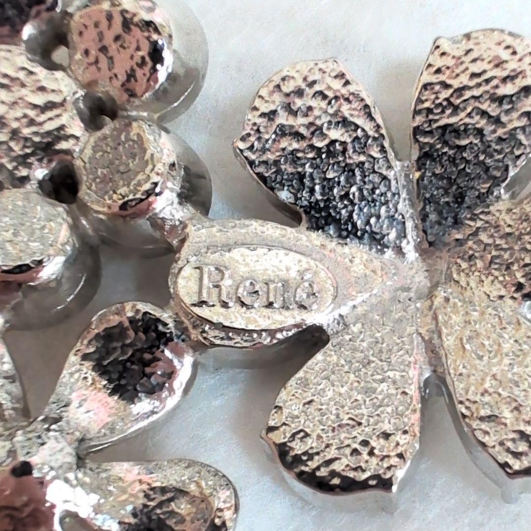 未使用級✨ルネ クリスタルフラワーブローチ パール ビジュー パール