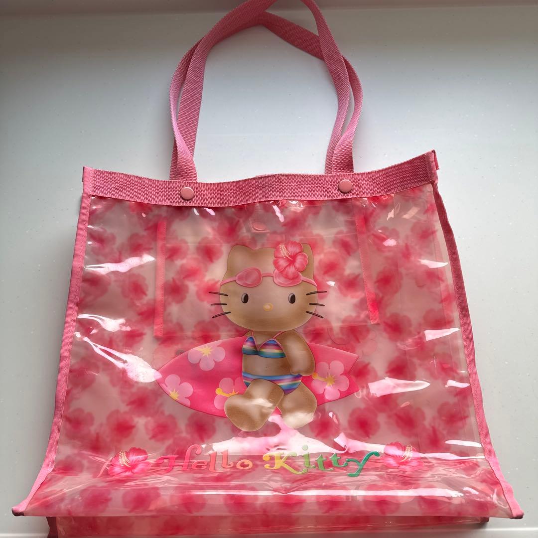 ハローキティ 日焼けキティ プールバッグ ビニールバッグ レトロ