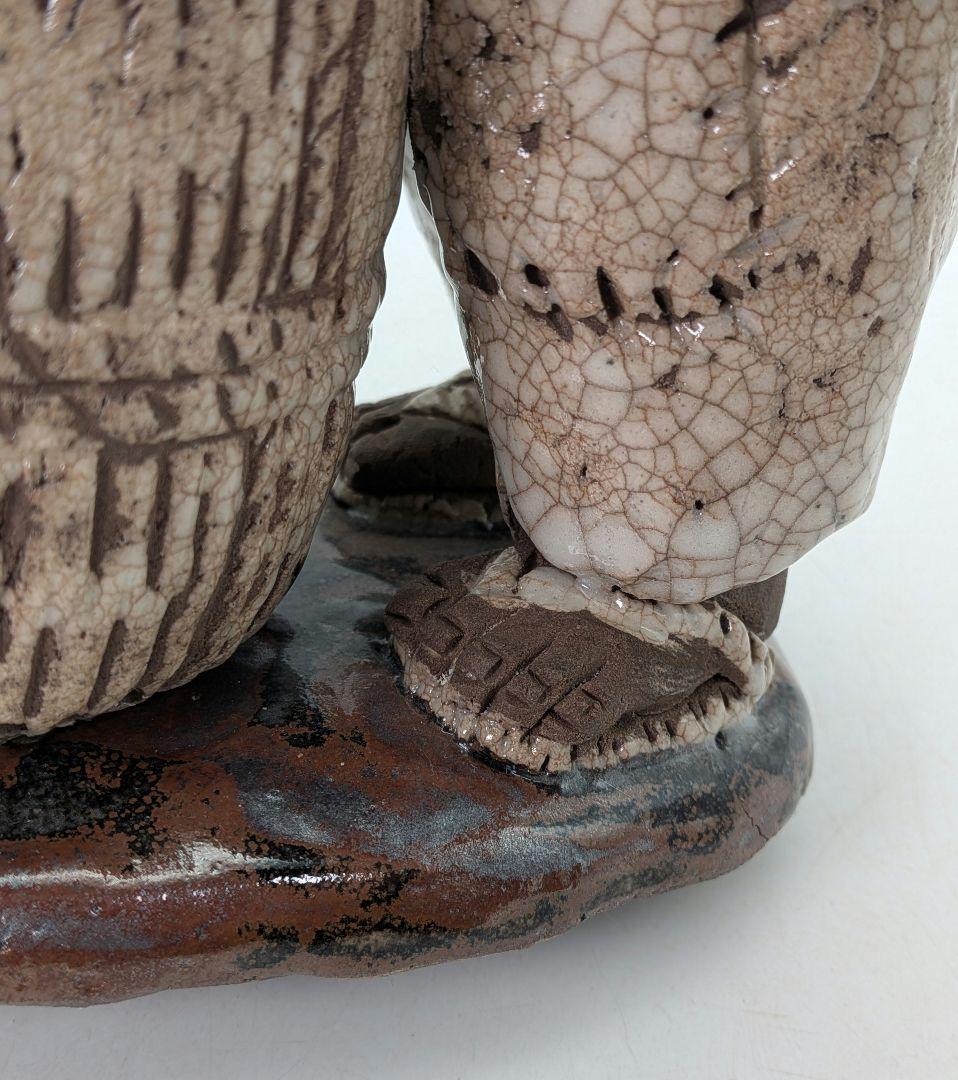 満寿窯 増田重幸 瀬戸焼 陶像「豊作」 共箱合布 農民 百姓 置物 縁起物