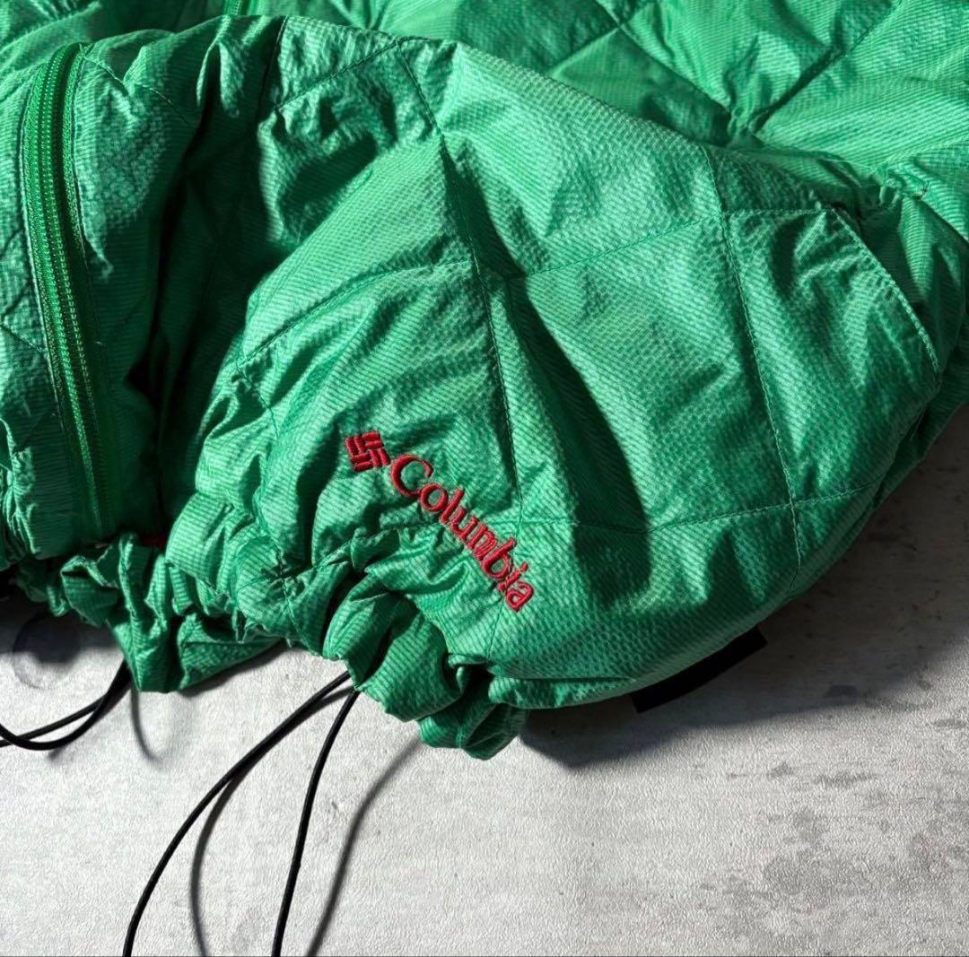 Columbia ダイヤキルト ダウンジャケット 短丈 ドローコード y2k 緑
