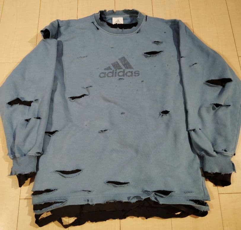 ダメージスウェット adidas 170 ネイビー 松村北斗 常田大希 - メルカリ