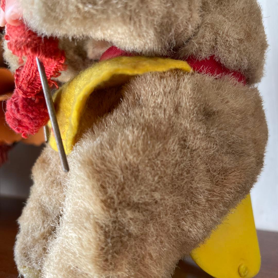 max carl ヴィンテージ ゼンマイ式 編み物をするテディベア 蚤の市