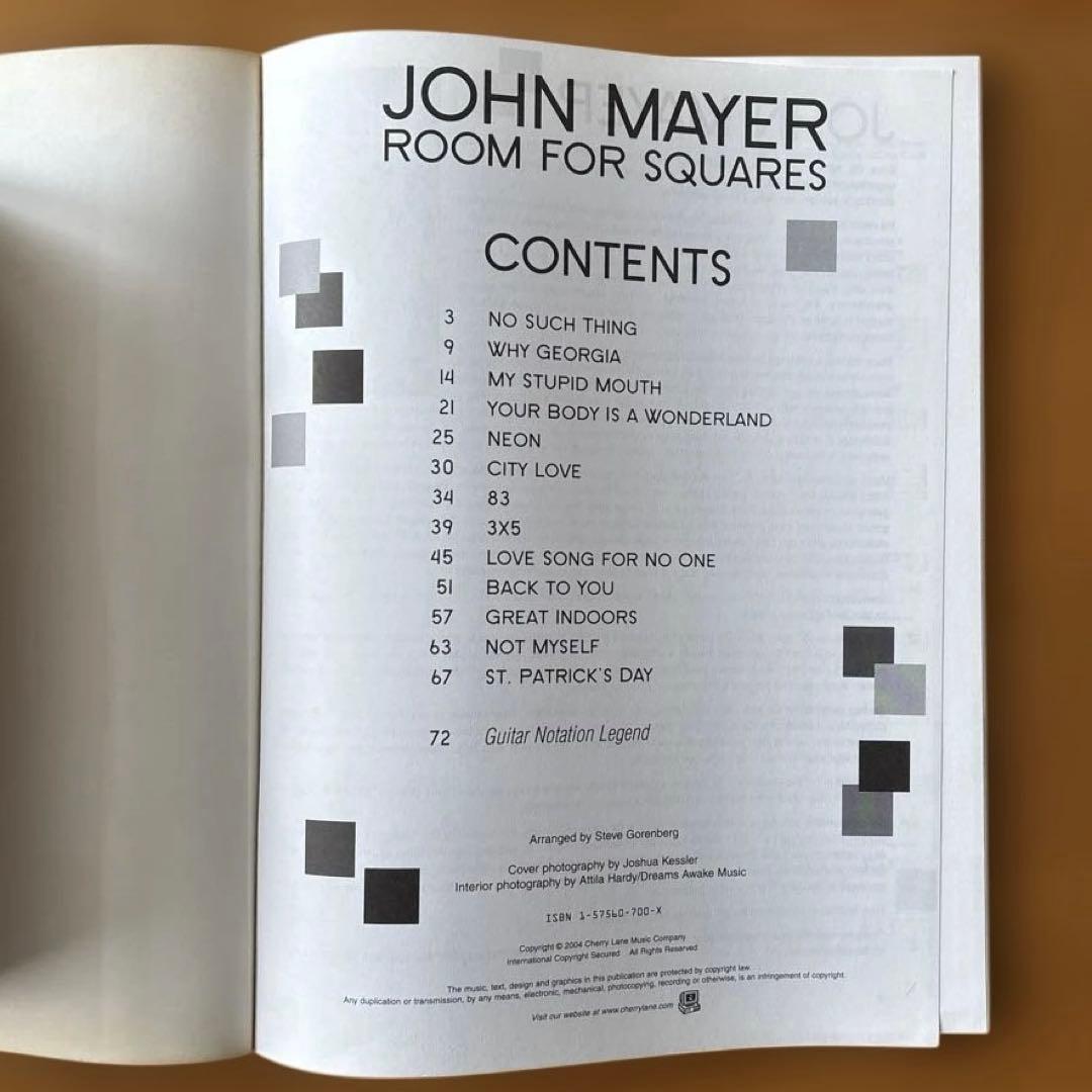 ジョン・メイヤー(John Mayer) ギタースコア2冊セット 中古 アート
