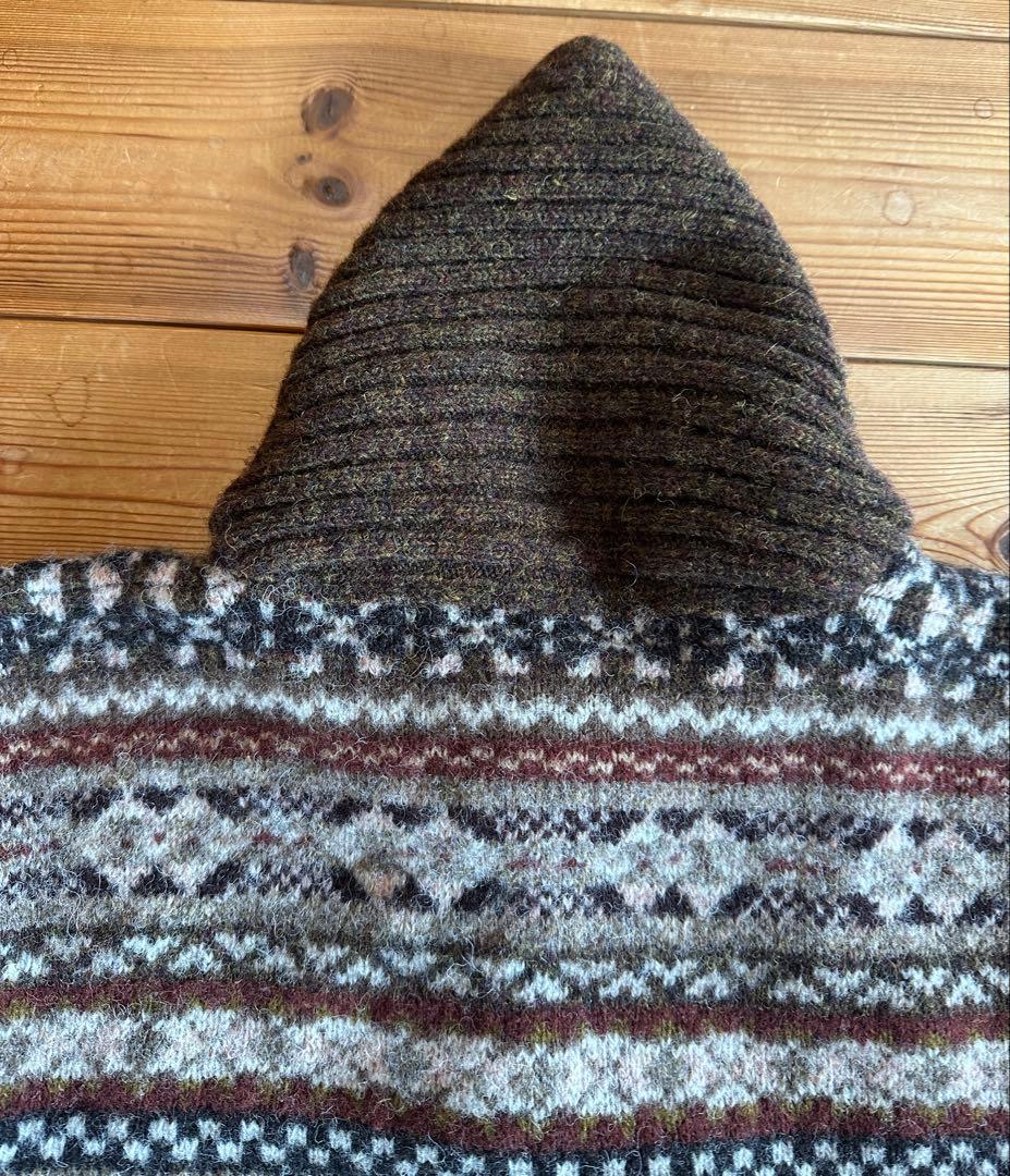 Lサイズ】Jamison's フェアアイル柄 ショールカラーセーターニット