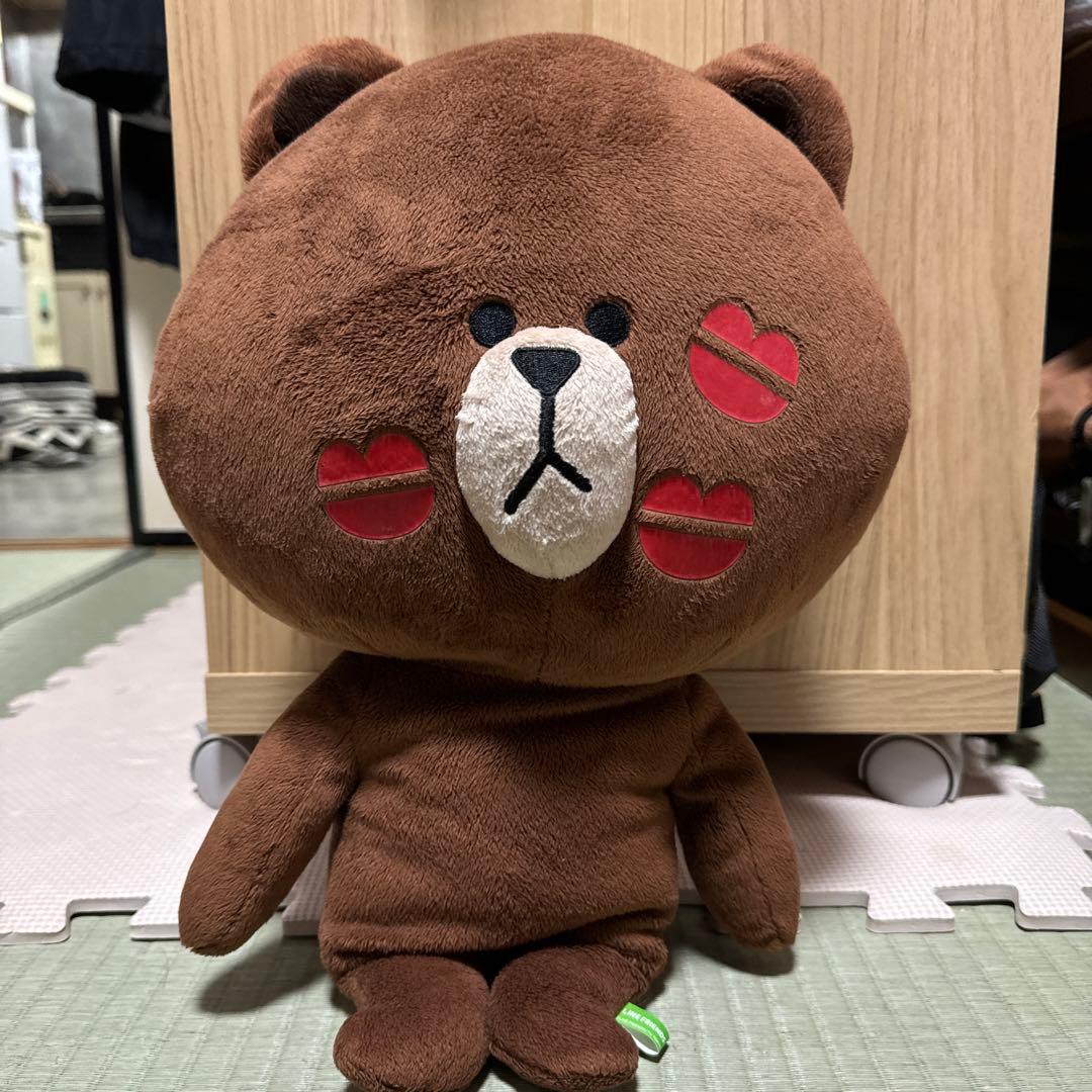 ブラウン 大きなぬいぐるみ LINEフレンズ - メルカリ