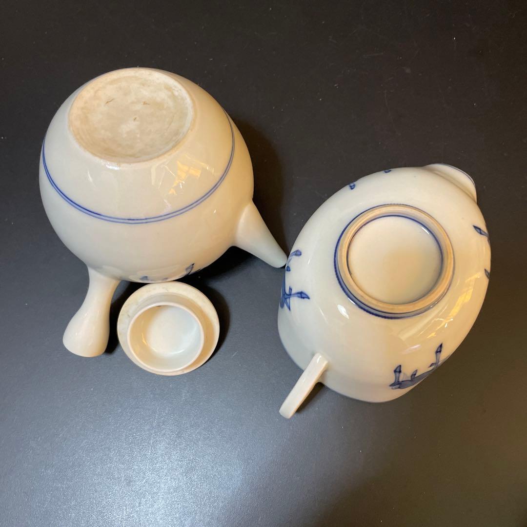 古い染め付け茶器 在名あり 雲魯？急須 前茶碗 建水の通販はau PAY