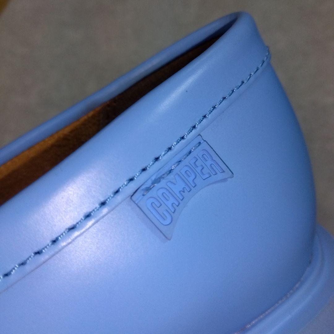 美品CAMPER カンペール 水色 厚底ローファー37 - メルカリ