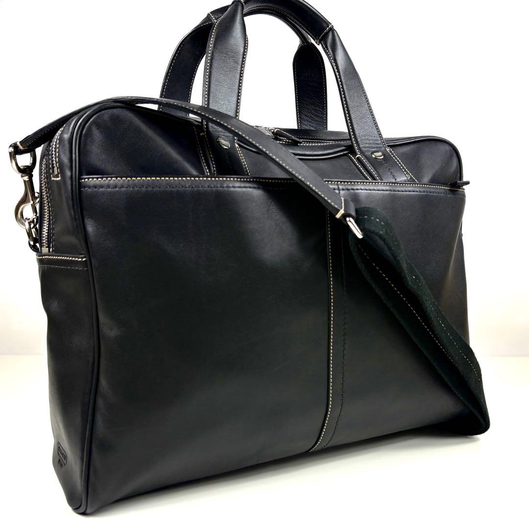 極美品✨コーチ 2way ビジネスバッグ F70094 ブラック オールレザー