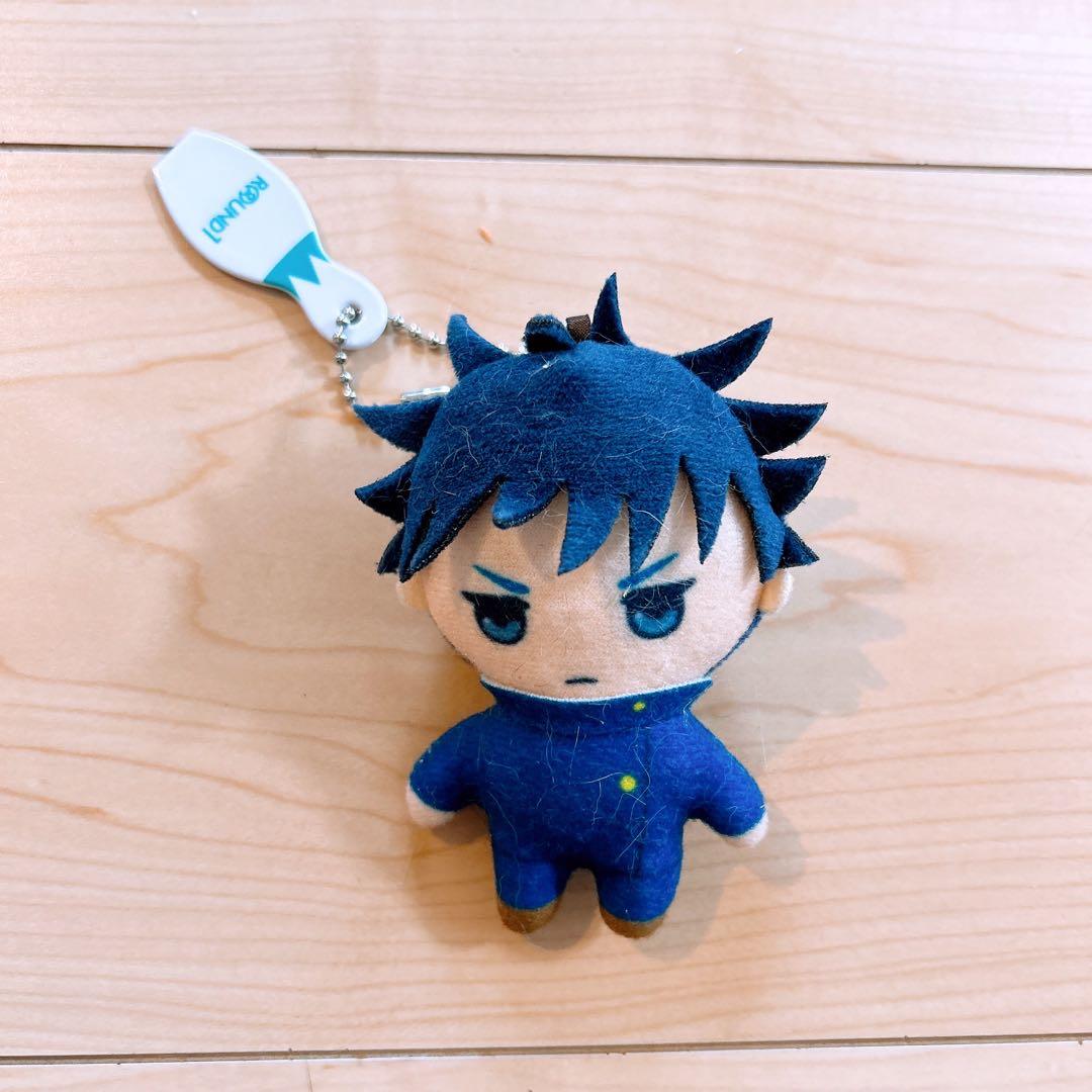 呪術廻戦 伏黒恵 キーホルダー マスコット ぬいぐるみ ラウンドワン