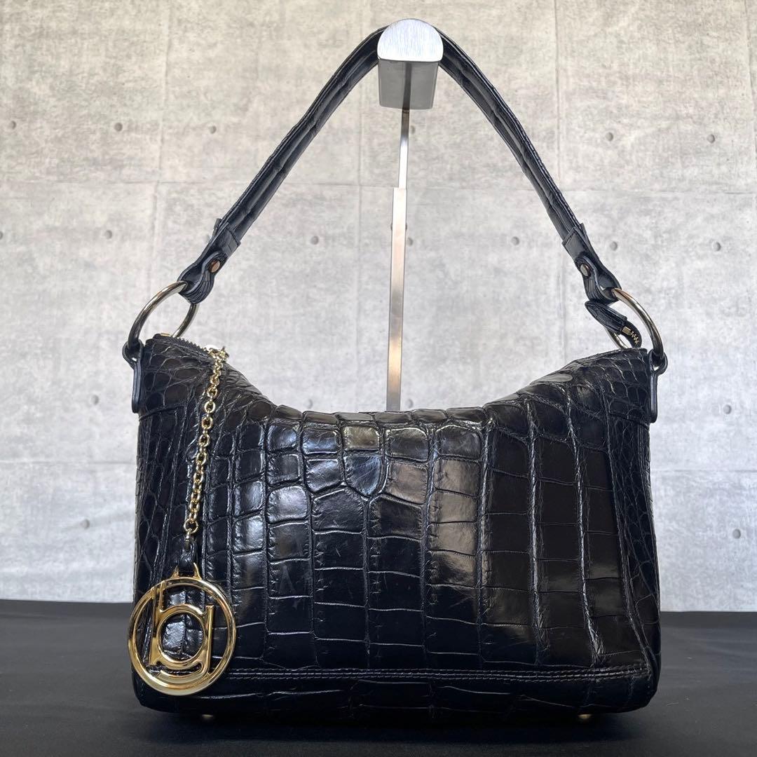 未使用級】BEAUGRAND クロコダイル JRA認定 セミショルダーバッグ