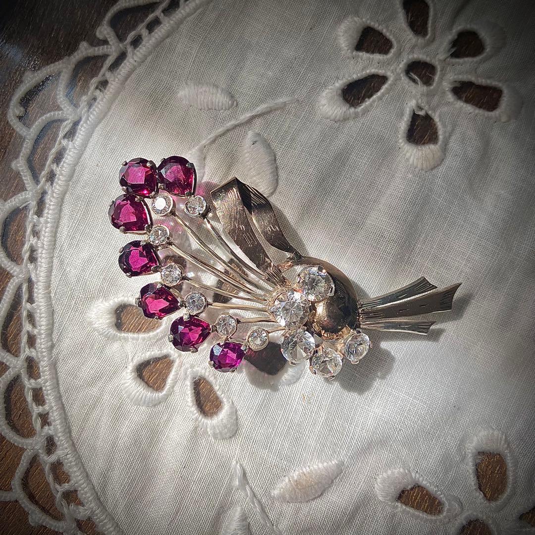 ビンテージ 天然ロードライトガーネット ブローチの通販はau PAY