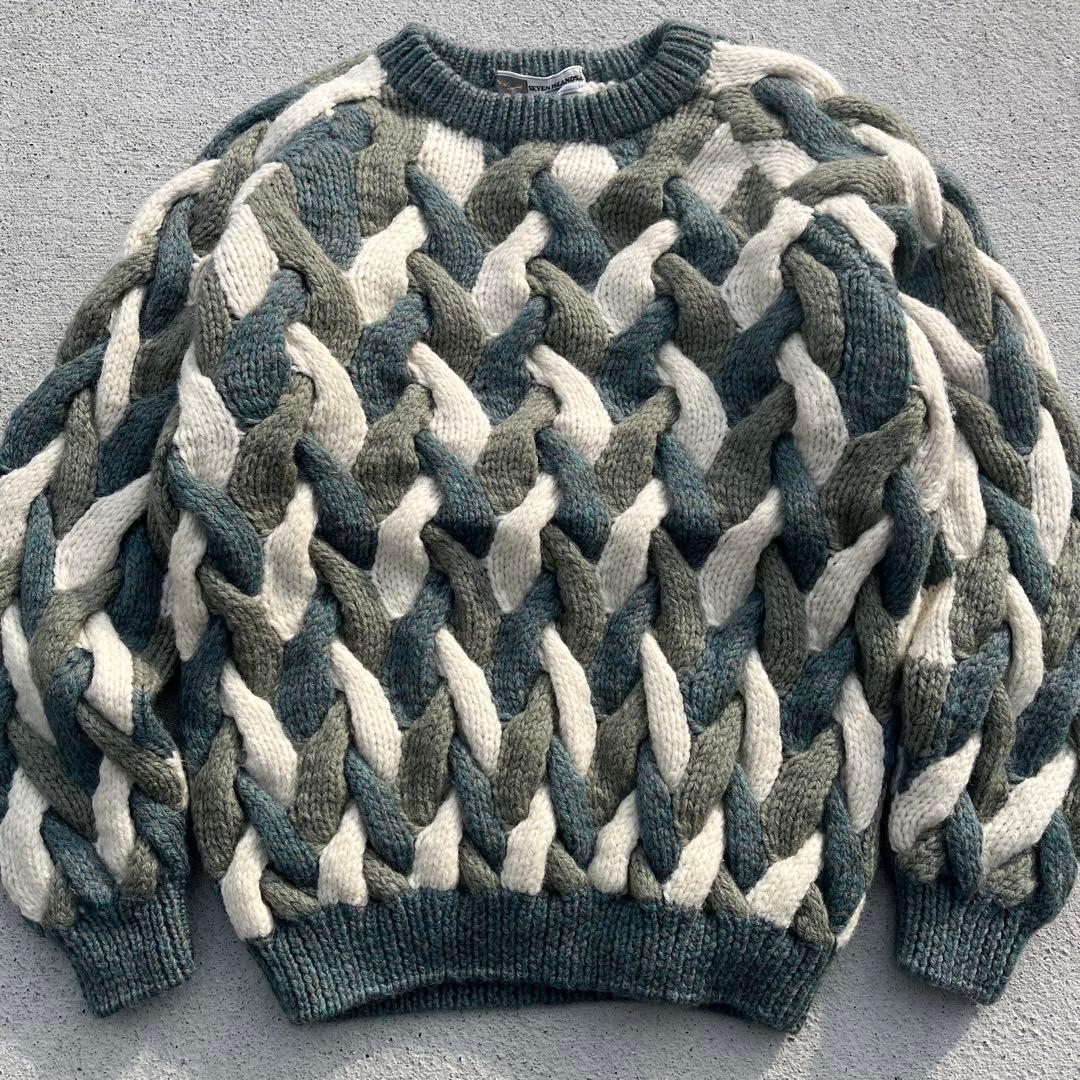 ヴィンテージSEVEN ISLANDSフィッシャーマンセーター アランニット