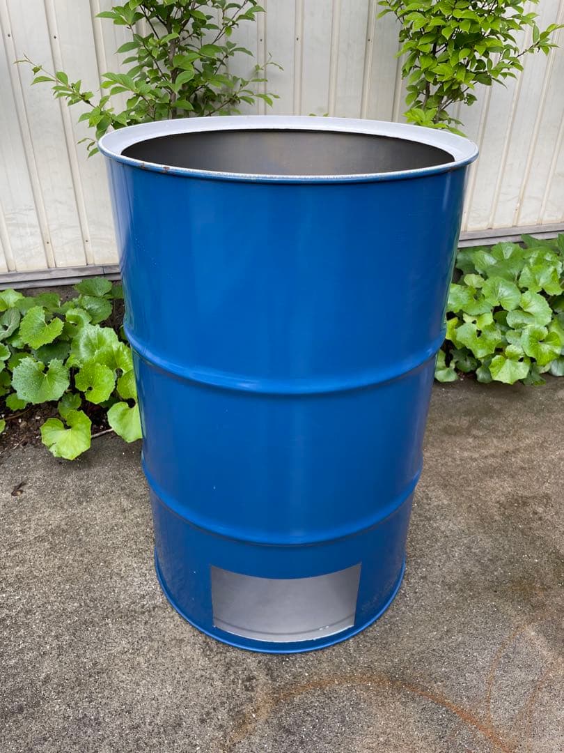 もえ様用　ドラム缶 焼却炉 蓋なし　2個 楽天市場】塗装無 緑 ドラム缶焼却炉 煙突付 200L ドラム缶 焼却炉