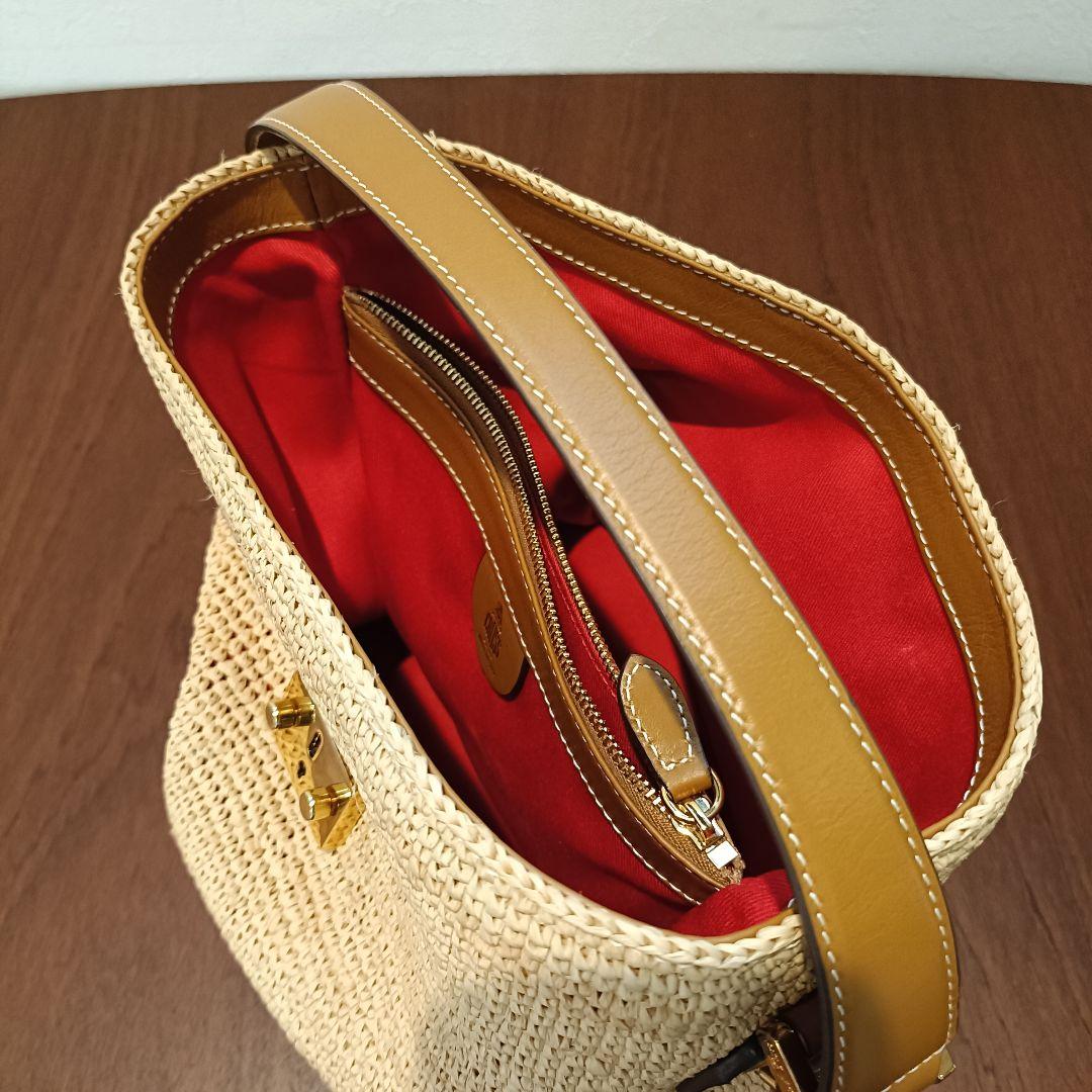 Mark Cross マーククロス ストロー バケツ トートバッグ かごバッグ