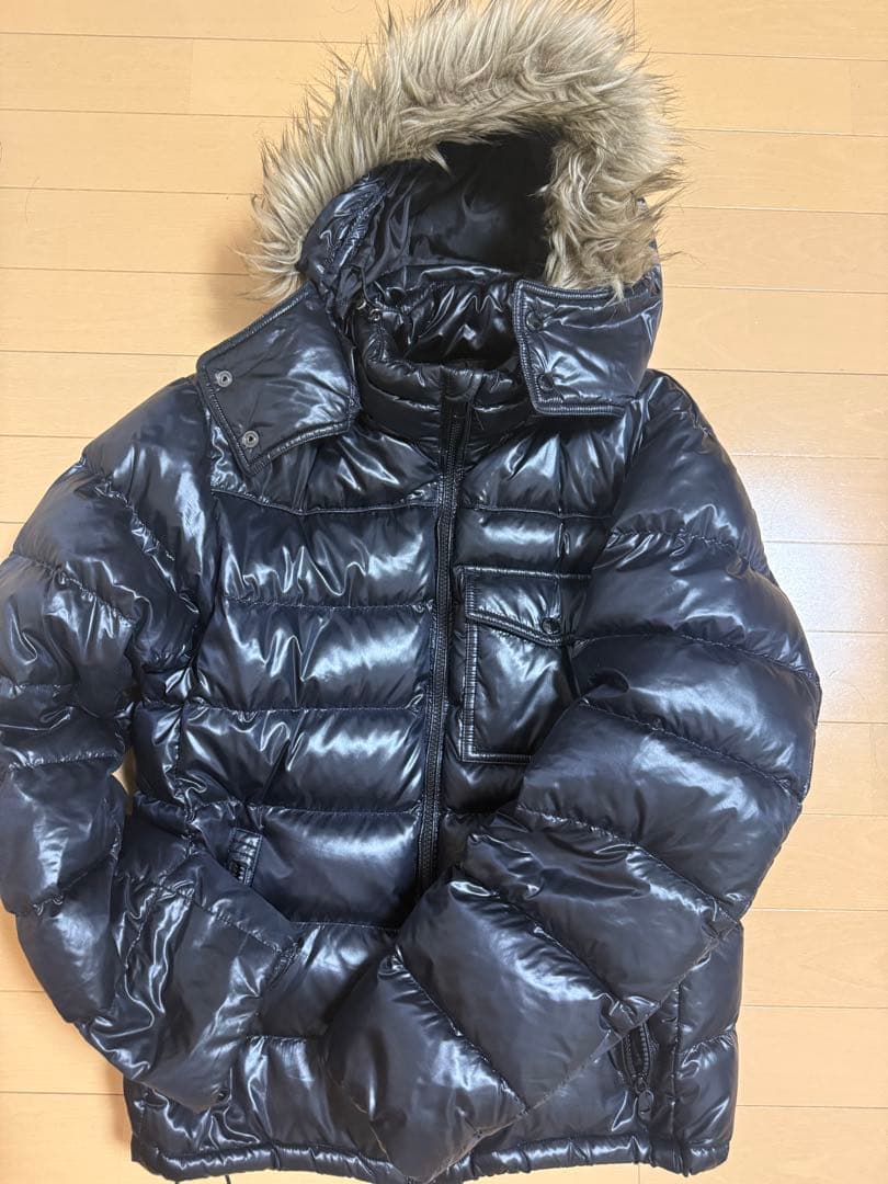 UNIQLO ファーダウン　黒 ユニクロ（UNIQLO） ダウンコート ファー フード アウター ジップ