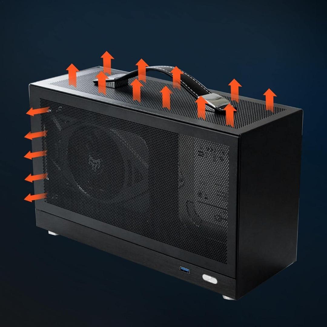 ミニITXPCケース＆SFX850W電源セット(ライザーケーブル＆ファン付き)