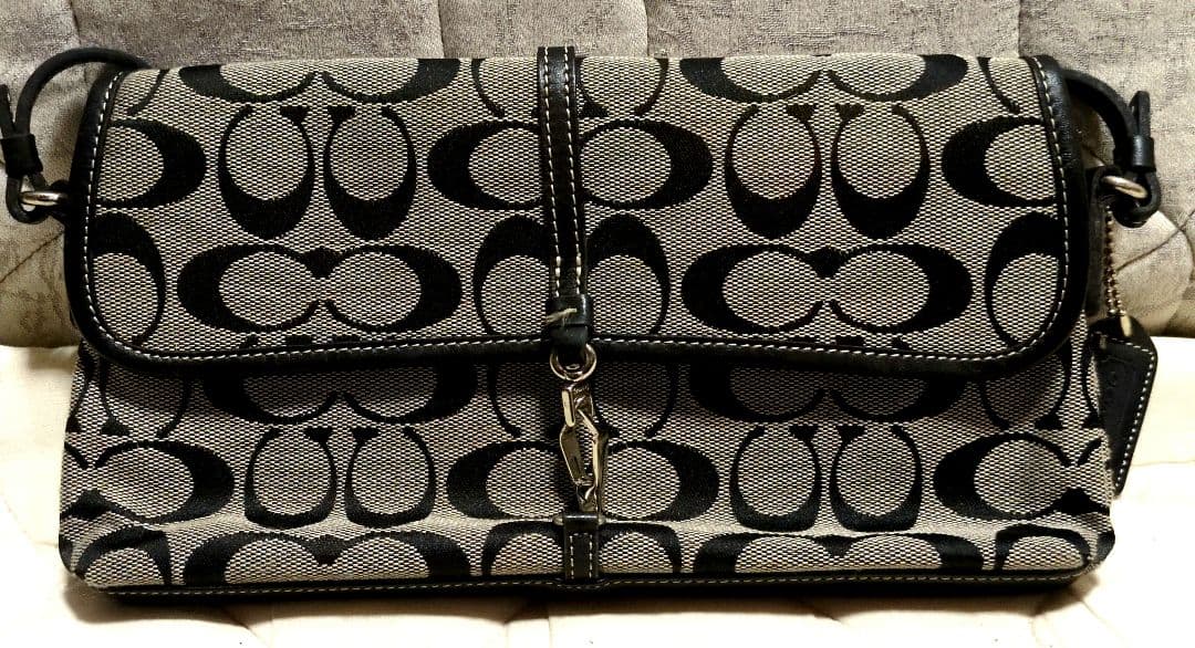 COACH シグネチャー クリップデミ ミニハンドバッグ ブラック コーチ