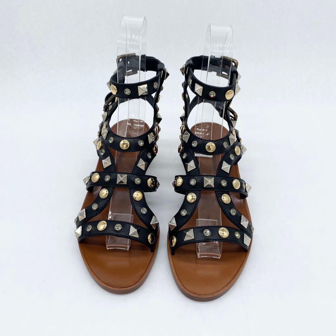 A16595 未使用 ドルチェ&ガッバーナ スタッズグラディエーターサンダル36