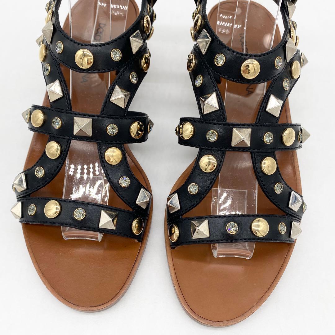 A16595 未使用 ドルチェ&ガッバーナ スタッズグラディエーターサンダル36