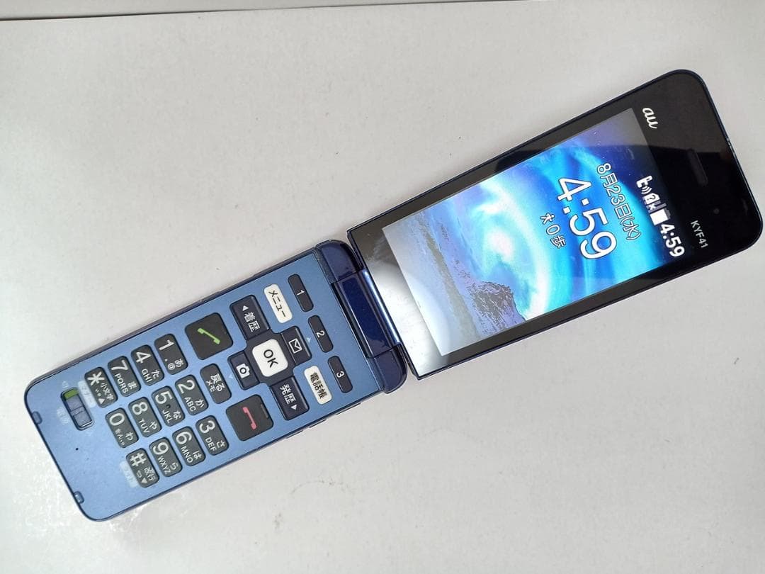 ☆ au KYF41 京セラ かんたんケータイ ロイヤルブルー - メルカリ