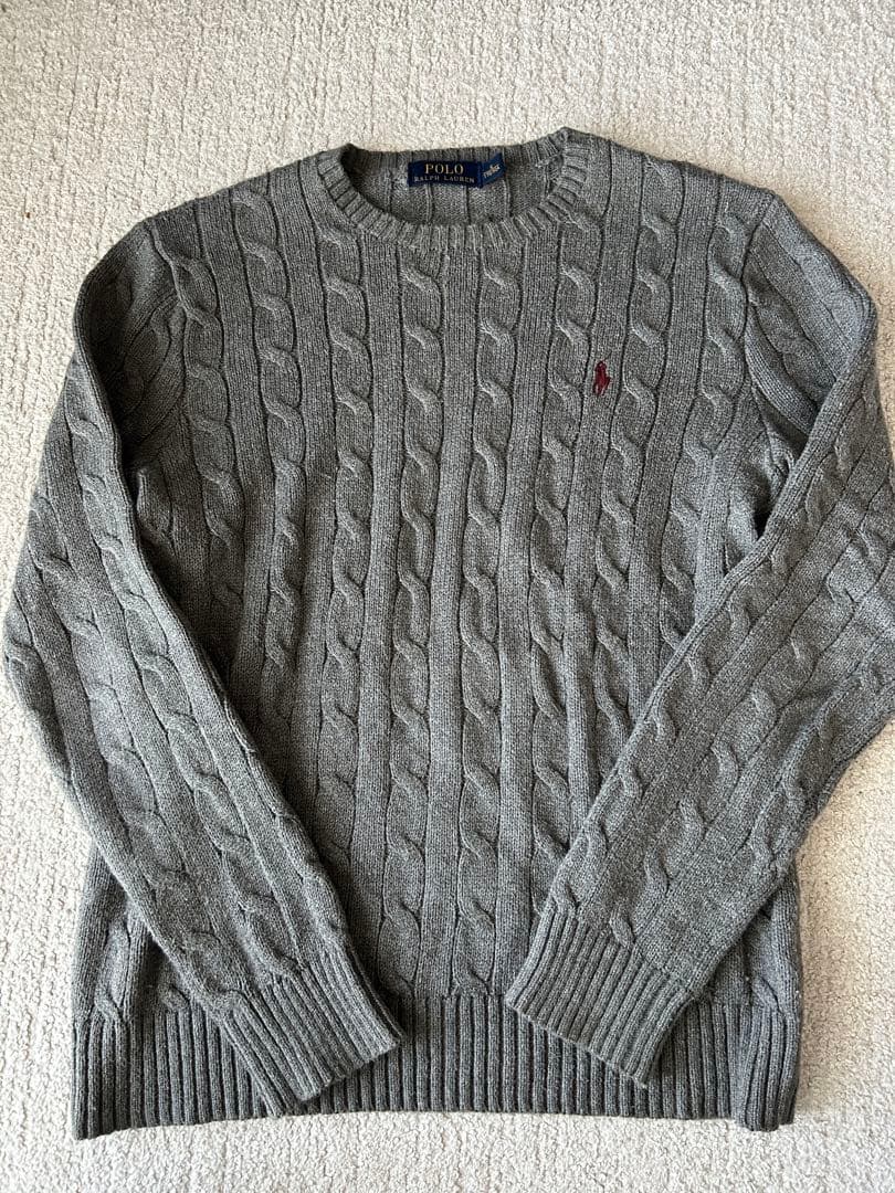 Polo Ralph Lauren グレー ニットセーター POLO RALPH LAUREN（ポロ・ラルフローレン） 爆買 ポロ ラルフローレン