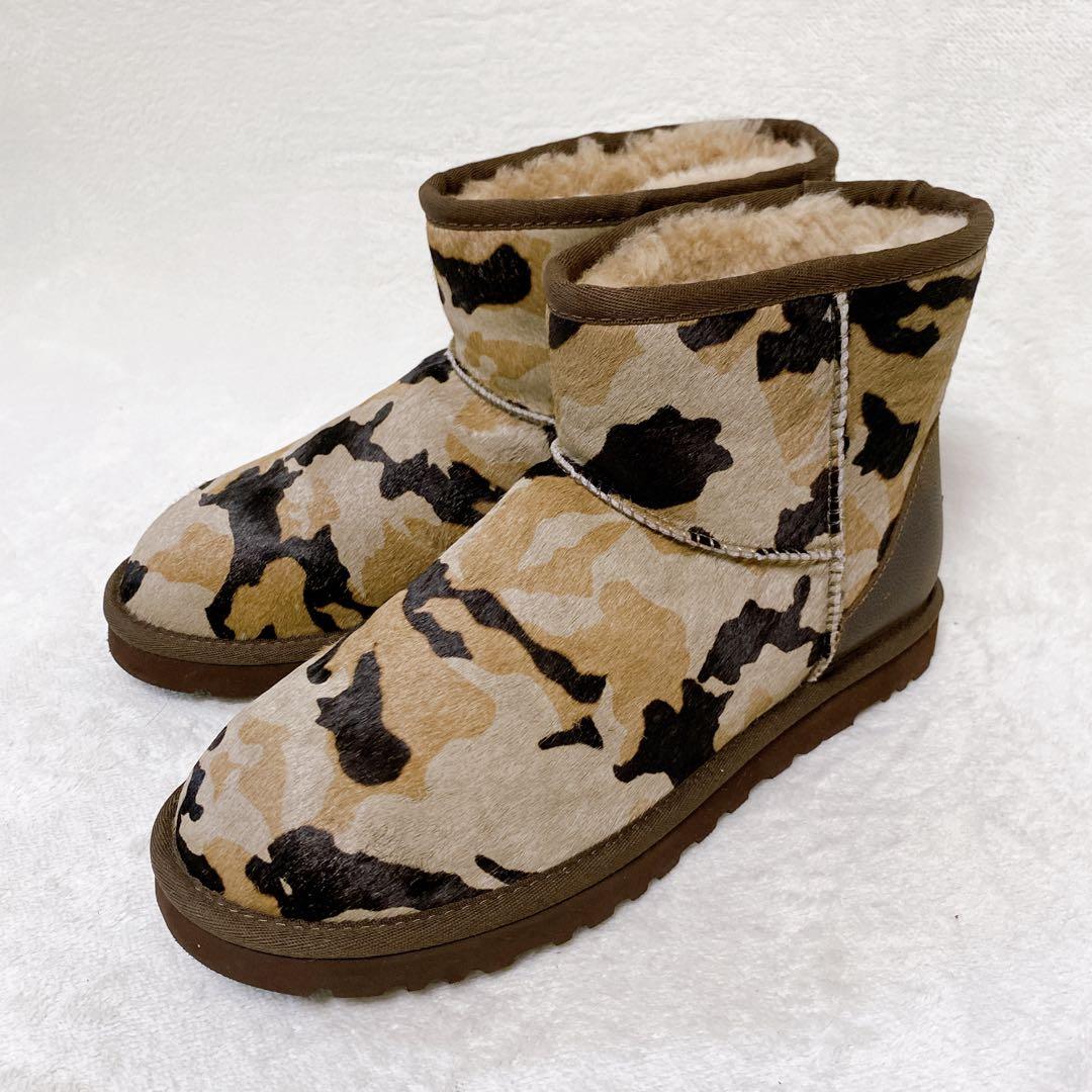 美品 UGGaustralia ムートンブーツ ハラコ 迷彩 25cm ブラウン - メルカリ