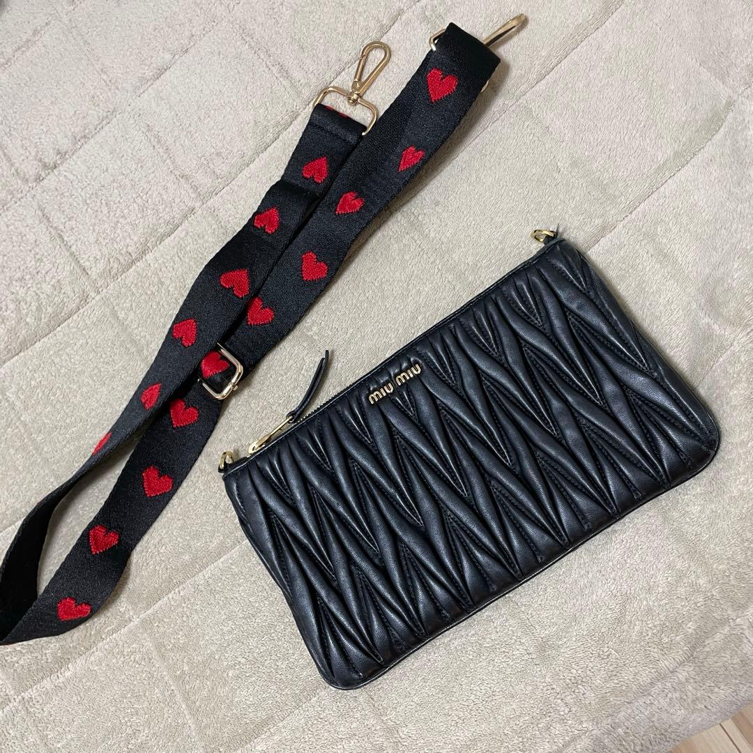 miumiu レザー ブラック ショルダーバッグ　クラッチバッグ　ミュウミュウ 楽天市場】ミュウミュウ クラッチ（ショルダーバッグ・メッセンジャー