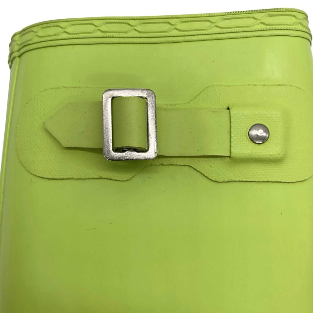 未使用級 ハンター レインブーツ ライムグリーン UK7 25.5cm