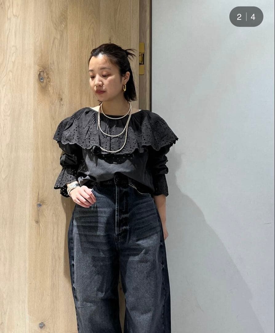 Curensology(カレンソロジー)/コットンリネンカットワークブラウス