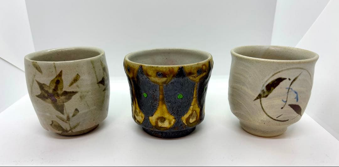 #《益子焼》湯呑み6客セット　【作家物】共箱付き