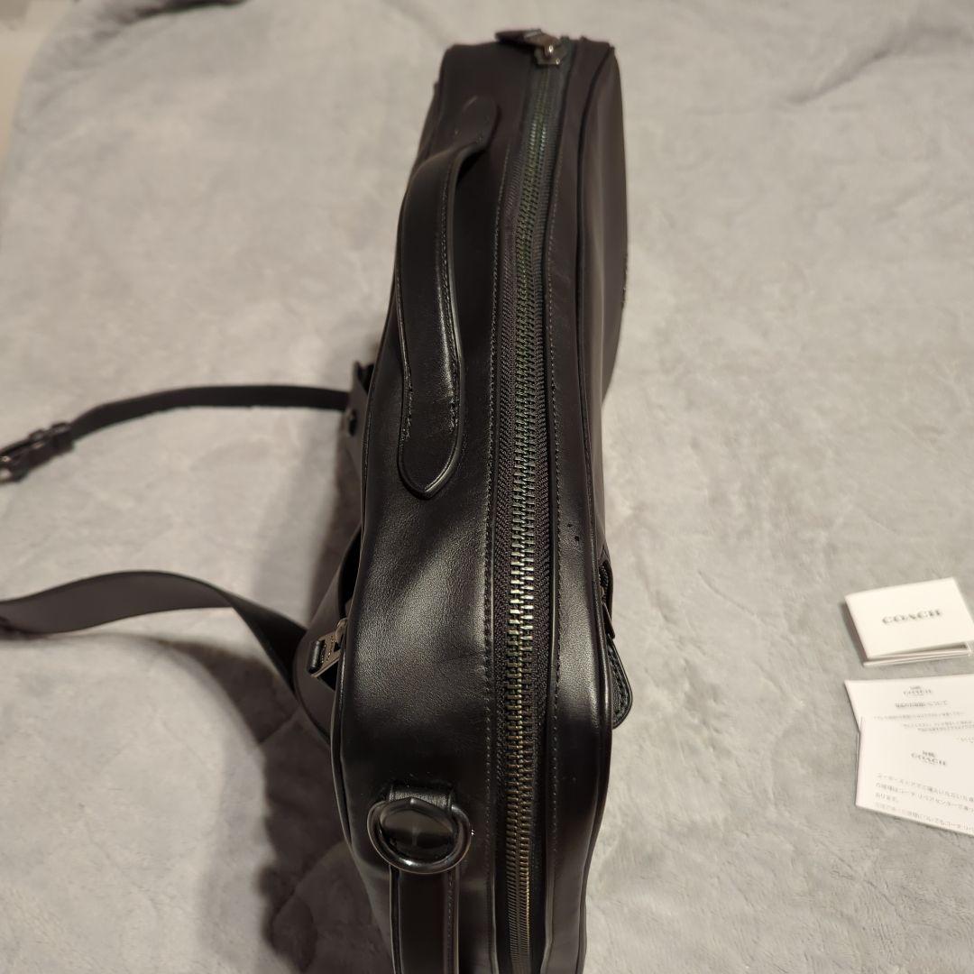使用回数5日】COACH ブラック レザービジネスバッグ リュック紐収納可