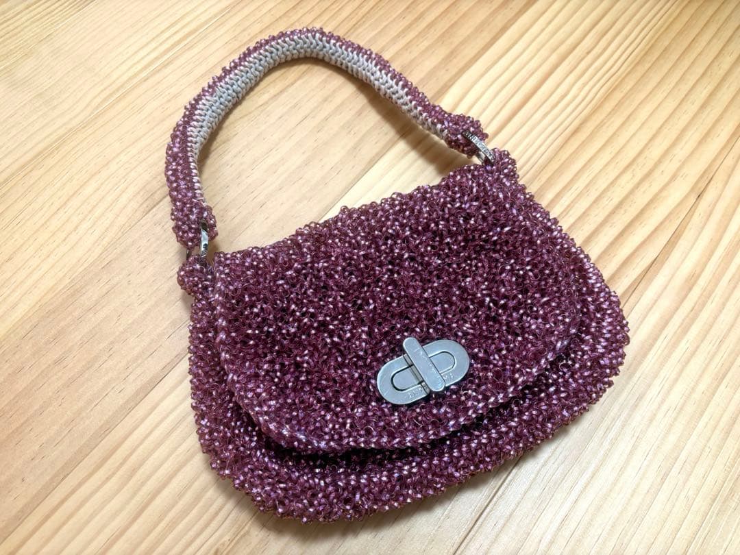 ANTEPRIMA ワイヤー ワンショルダー ハンドバッグ ターンロック ピンク