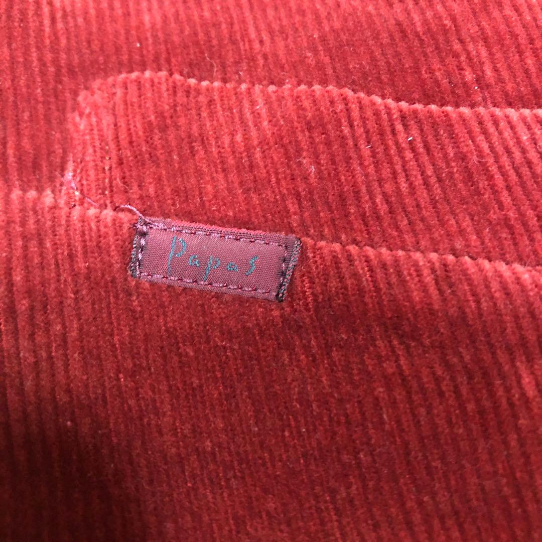 Kujira.9000様専用美品Papasカシミ混ワインレッド系コーデュロベスト