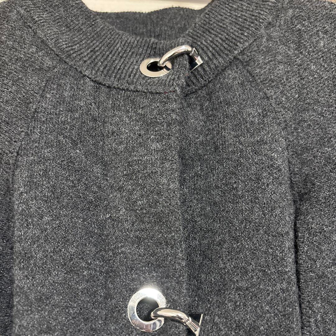 ZARA ニットケープコート ポンチョ チャコールグレー S - メルカリ