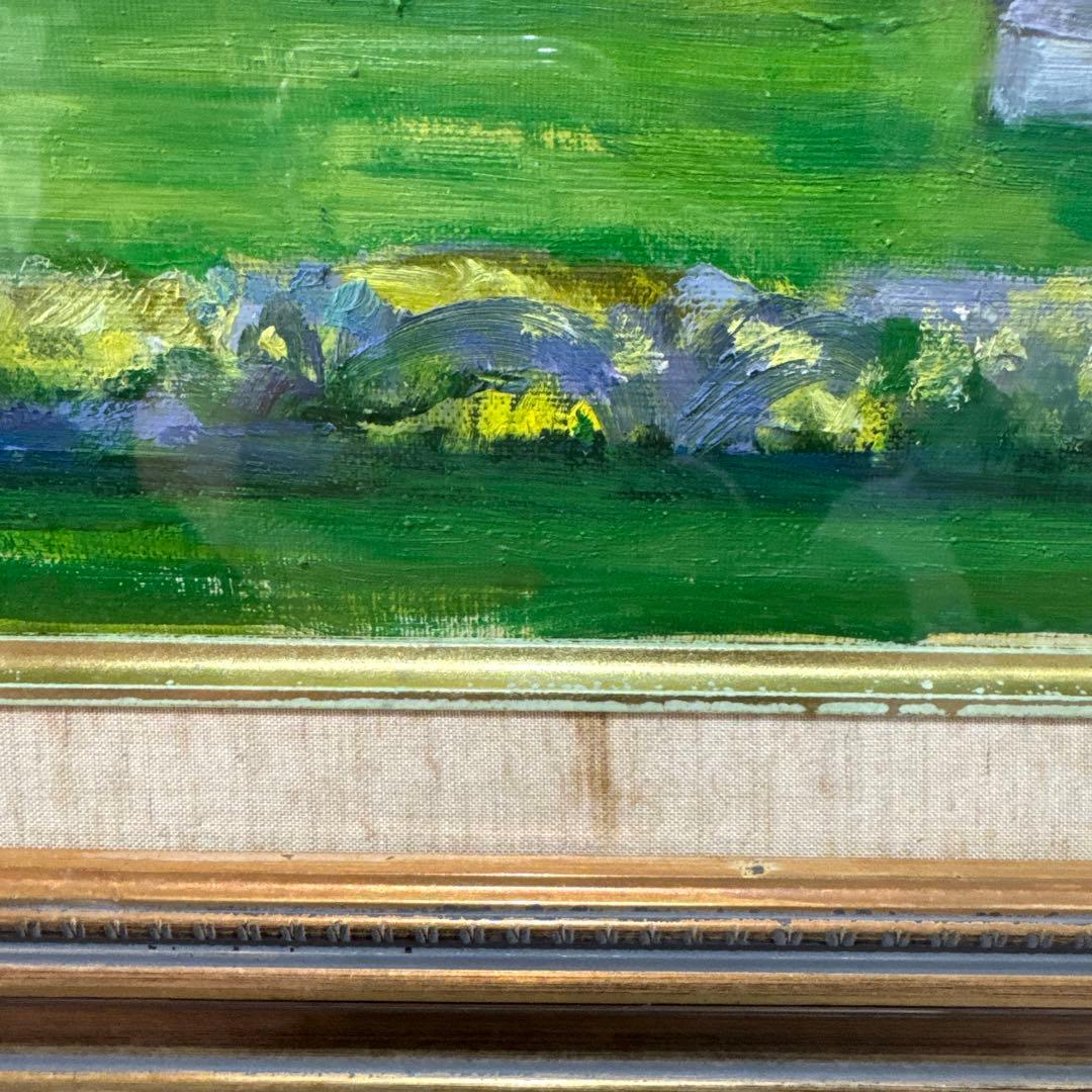 ⚫️E. KANTAL 公園の風景 油彩画 リュクサンブール公園 - メルカリ