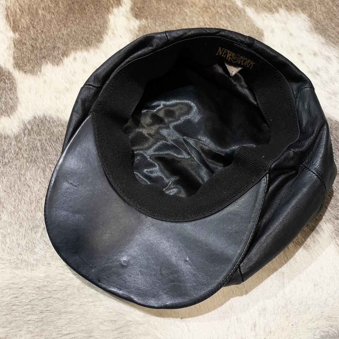 ニューヨークハット 本革 ラムレザー ビッグアップル キャスケット