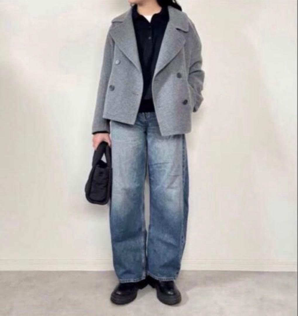 ユニクロ ダブルフェイスショートコートリラックスフィット L - メルカリ