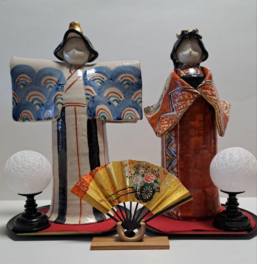 k-⑤ 九谷焼 ひな人形 葉月朋子作 立ち雛大 k-⑤ 九谷焼 ひな人形 葉月朋子作 立ち雛大