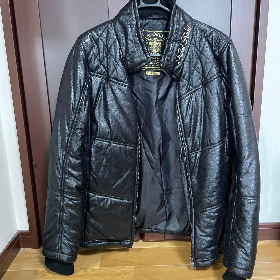 Karl Kani カールカナイ レザージャケット 中綿 キルティング 刺繍