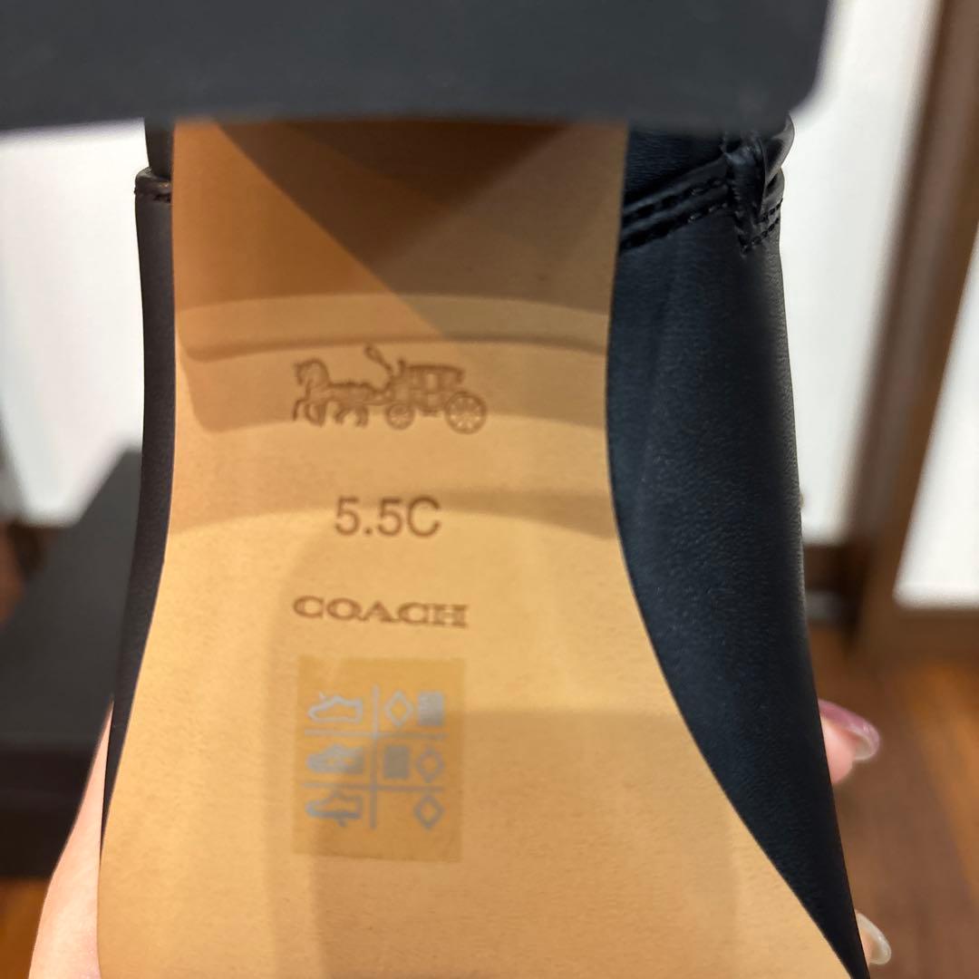 コーチ 黒のロングブーツ スエードツートン 未使用品の通販はau PAY